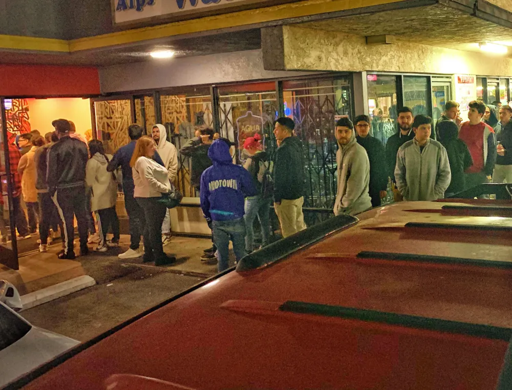 Crowds at the East Hollywood Dave's Hot Chicken store